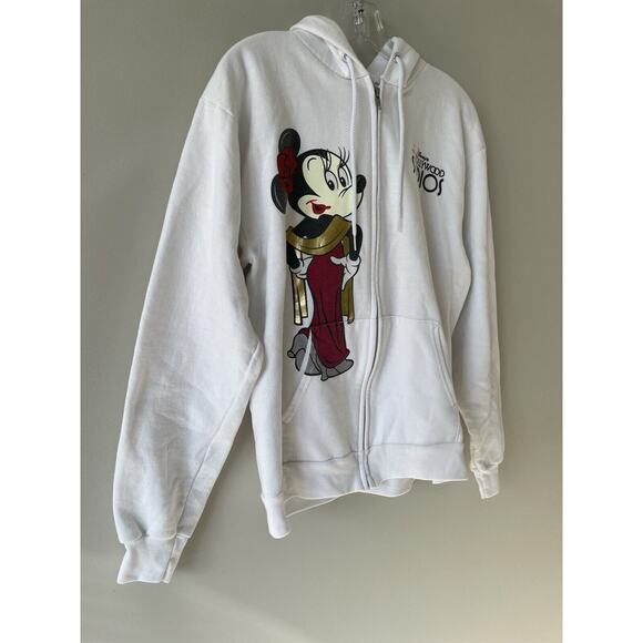 Disney Parks Hollywood Studios Minnie Mouse Zip Up Hoodie Sweatshirt Medium - Picture 2 of 5